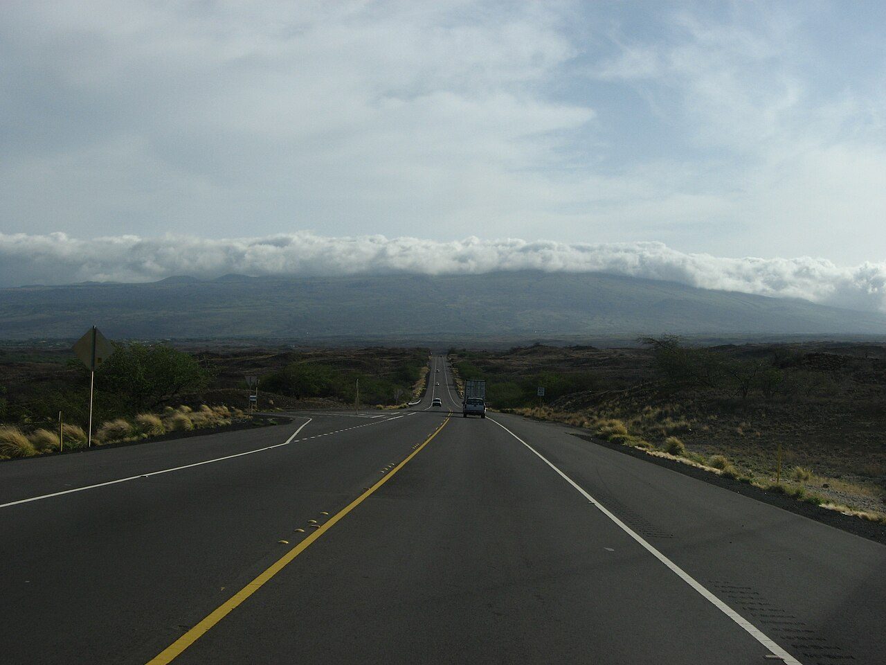 The Kohala Mountains and highway along the Big Island's Kohala Coast