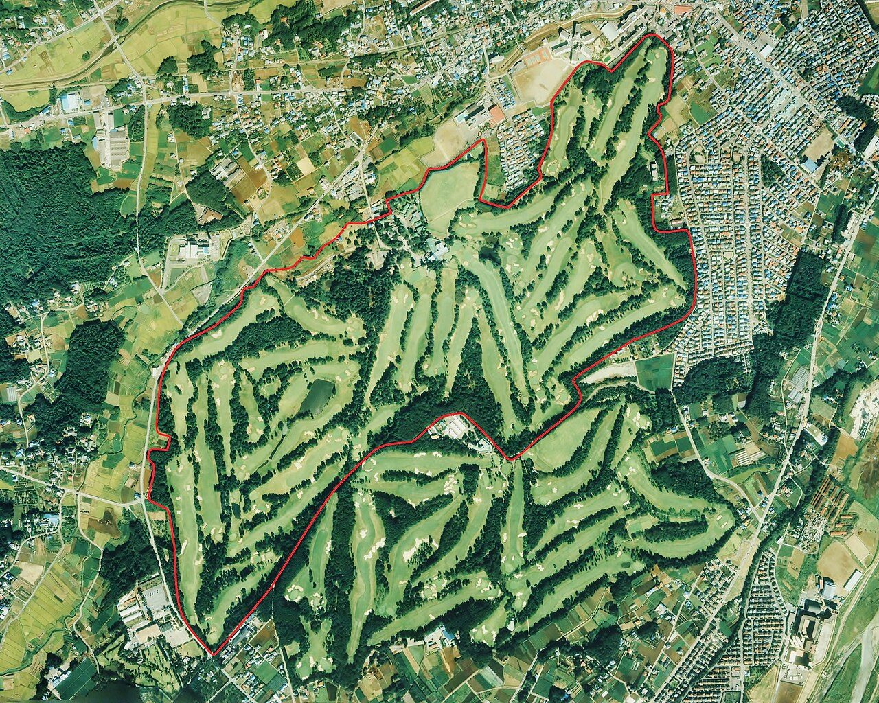 An aerial photograph of Kasumigaseki Country Club near Tokyo, host of the Tokyo 2020 Olympic golf