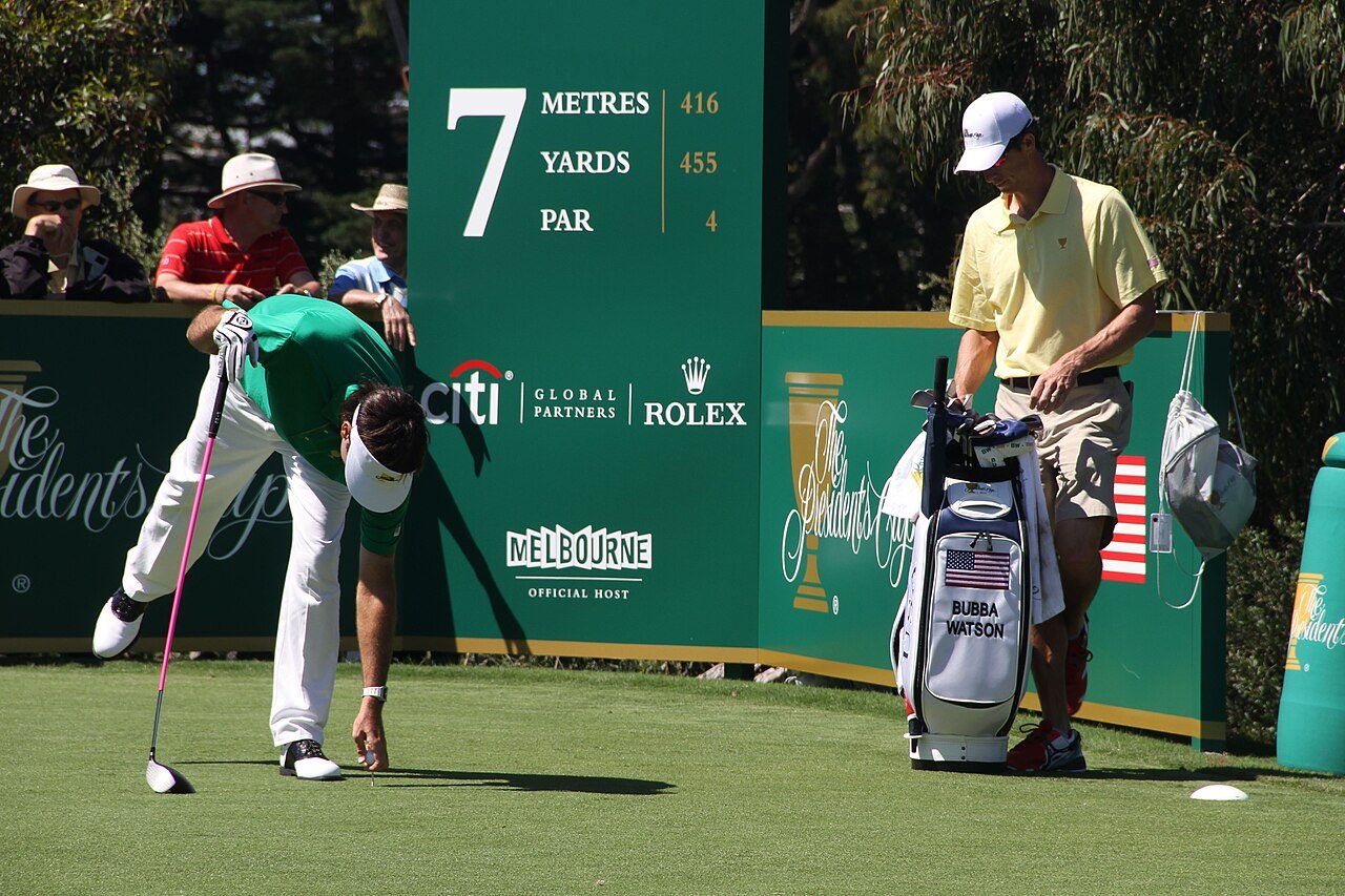 Bubba Watson on the 7th tee at Royal Melbourne during the 2011 Presidents Cup